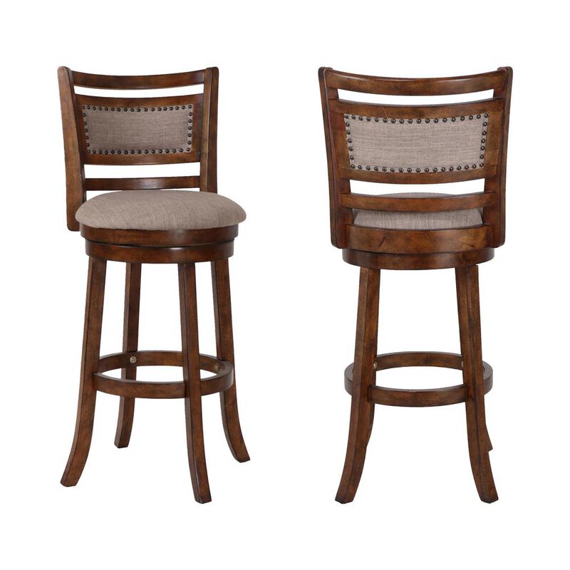 New Classic Furniture Aberdeen Brown Solid Wood Swivel Bar Stool (Set of 2)