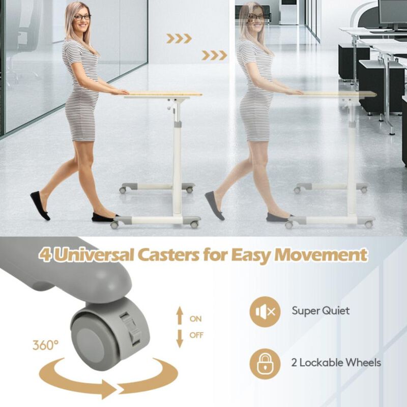 Hivvago Height Adjustable Computer Desk Sit to Stand Rolling Notebook Table