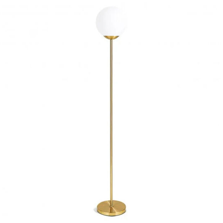 67 Inch Frosted Glass Globe Floor Lamp 9W LED Bulb