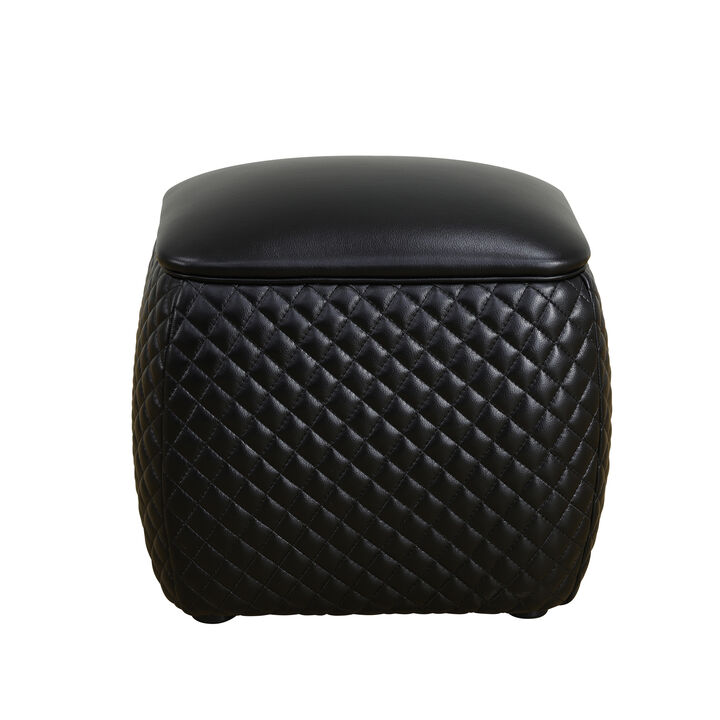 Faux Leather Rectangular Ottoman