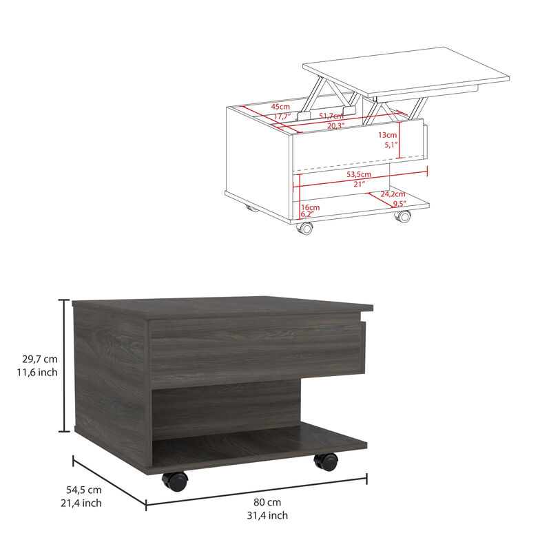 Lift Top Coffee Table Mercuri, Living Room, Espresso