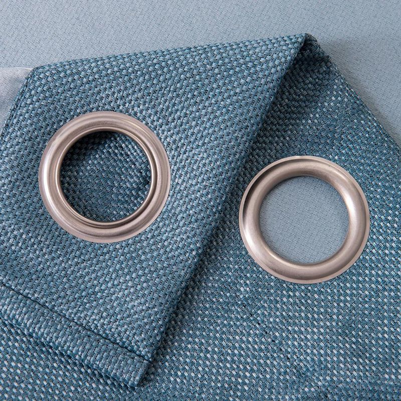 Oliva Gray Lucas Jacquard Blackout Grommet Panel - Teal