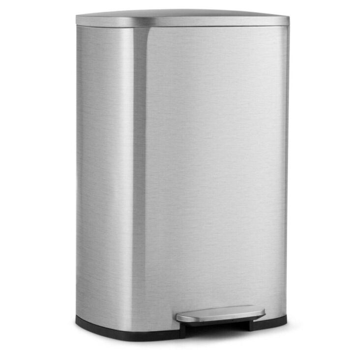 Hivvago 13.2 Gallon Stainless Steel Trash Garbage Can with Bucket