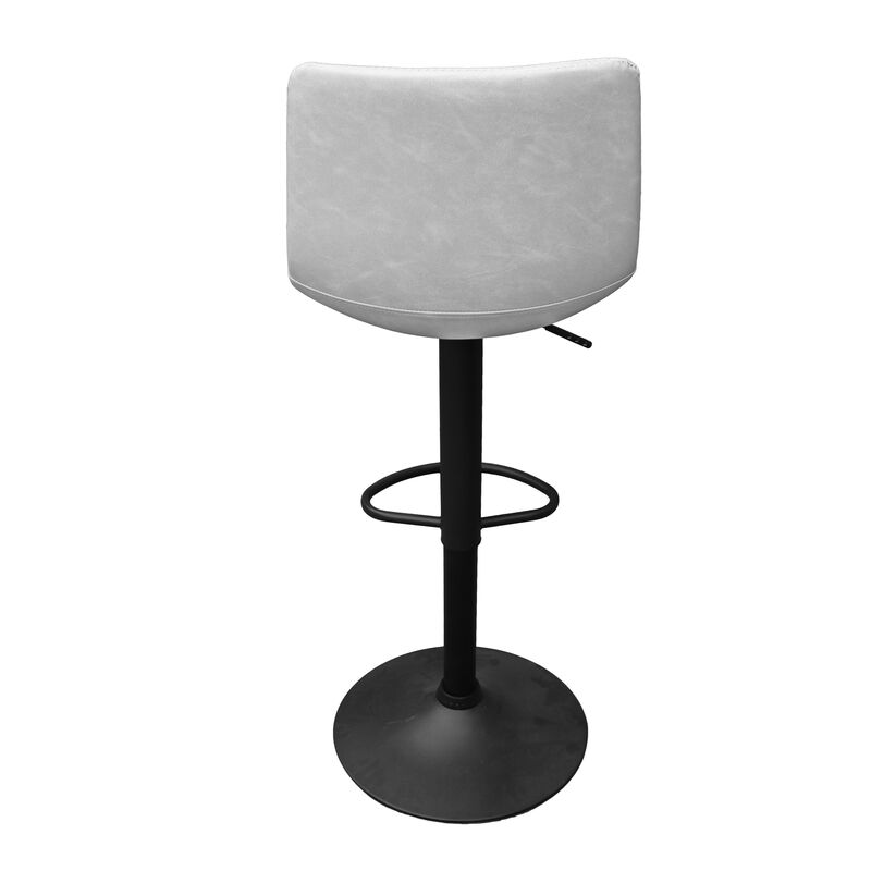 LeisureMod Tilbury Modern Adjustable Bar Stool With Footrest & 360-Degree Swivel Set of 2