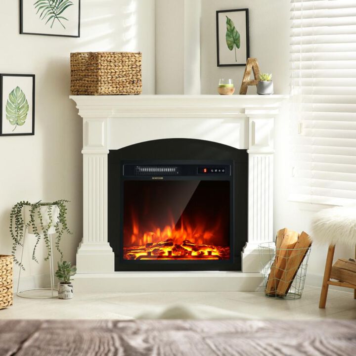 Hivvago 18 Inch 1500W Electric Fireplace Freestanding and Recessed Heater