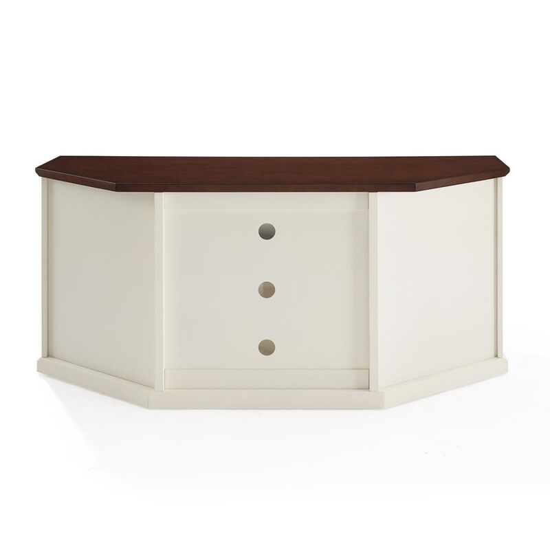 Crosley Furniture 60 Corner Tv Stand Distressed White