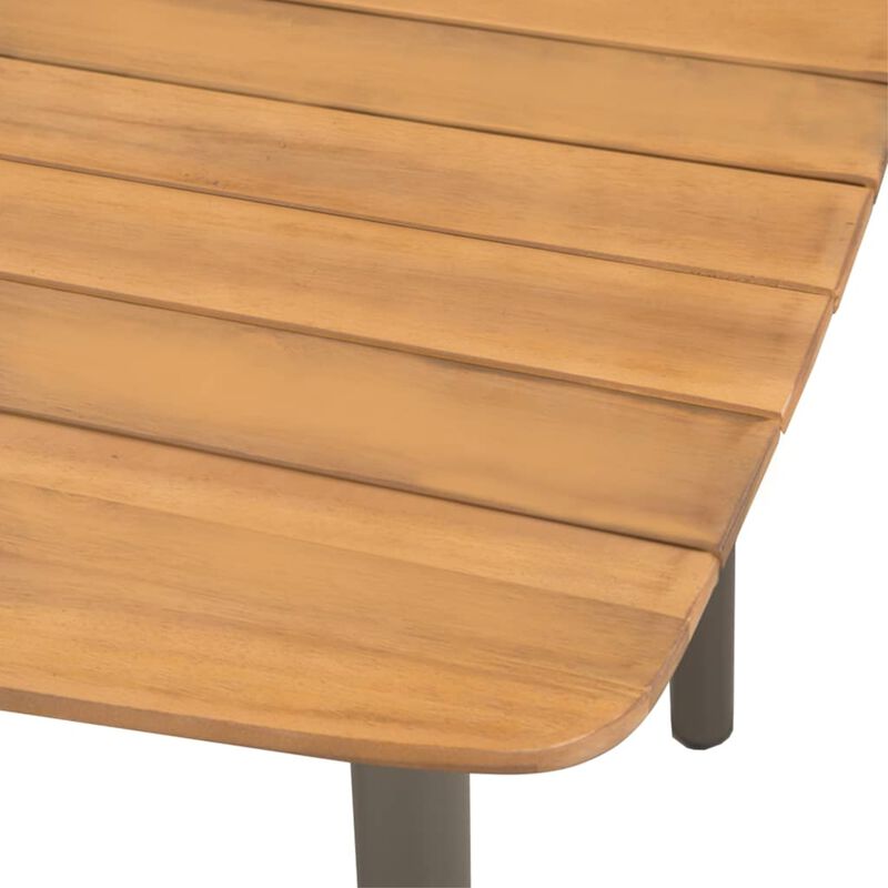 vidaXL Garden Table 78.7"x39.4"x28.3" Solid Acacia Wood and Steel
