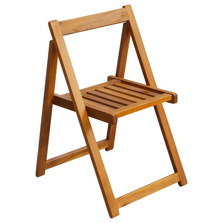 vidaXL Folding Garden Chairs 2 pcs Solid Acacia Wood