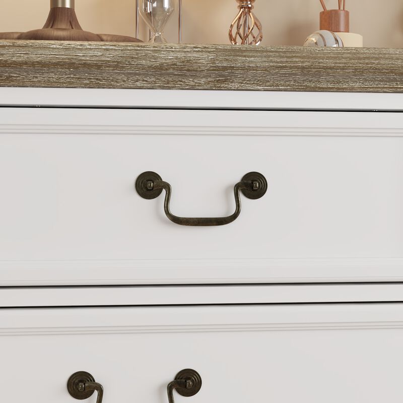 FUFU&GAGA Modern 9-Drawer Dresser with Spacious Storage for Bedroom & Living Room, (59" W x 33" H x 15.9" D), White