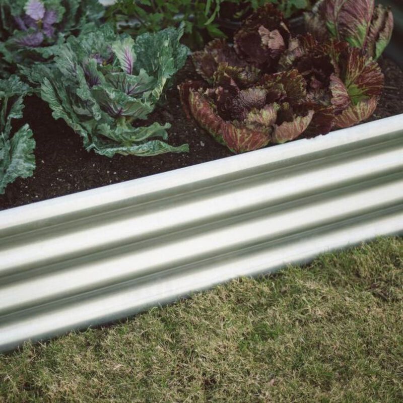 QuikFurn Industrial Farmhouse Steel Raised Garden Bed Metal Planter with Lining