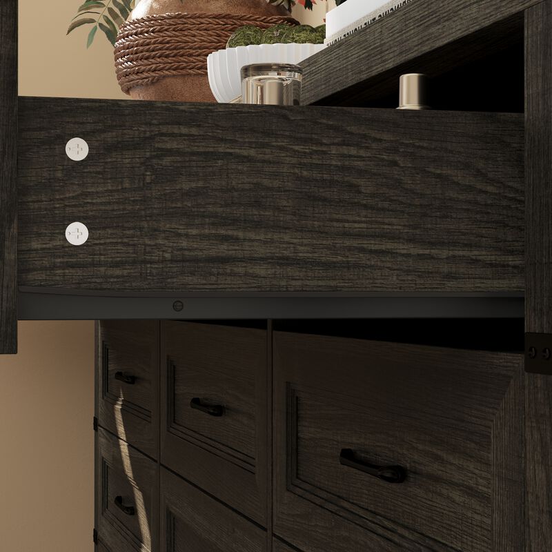 FUFU&GAGA 12-Drawer Dresser, Wood Storage Cabinet, Large dresser for Bedroom, Living Room, Hallway (63.4" W x 31.5" H x 15.4" D), Grey