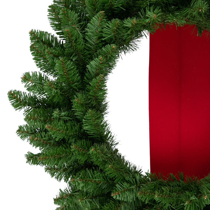 Set of 3 Wreaths on Red Ribbon Hanging Christmas Decoration  6.5'