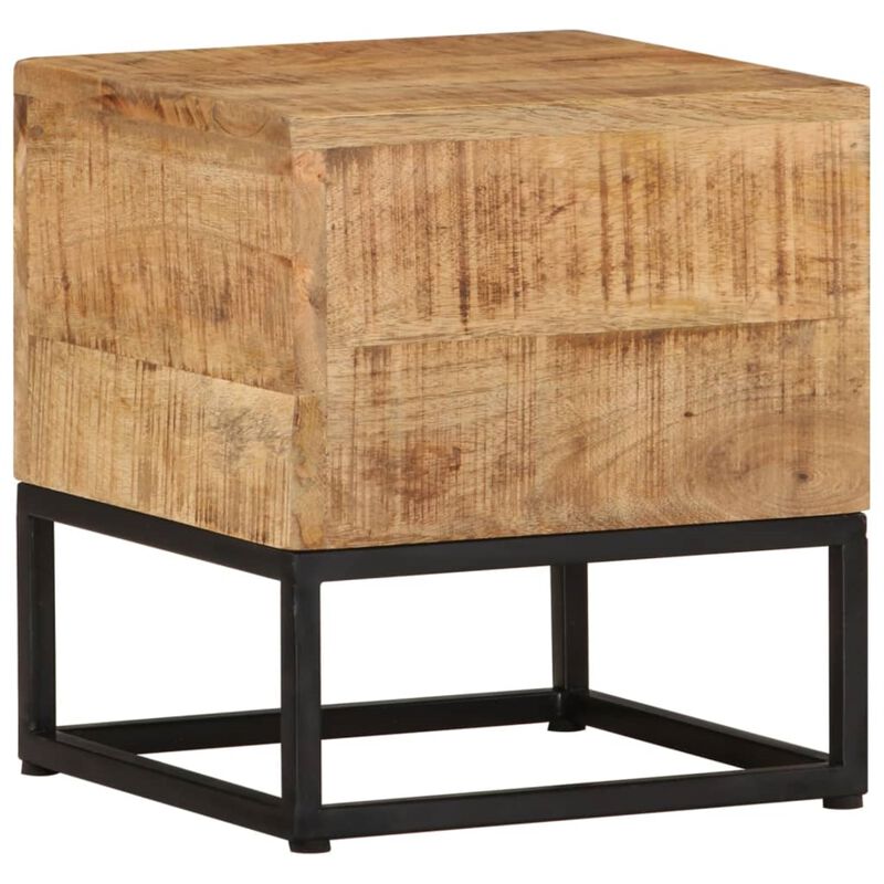 vidaXL Side Table 11.8"x11.8"x13" Rough Mango Wood