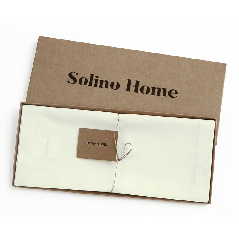 Solino Home Cotton Linen Plain Table Runner | Dru