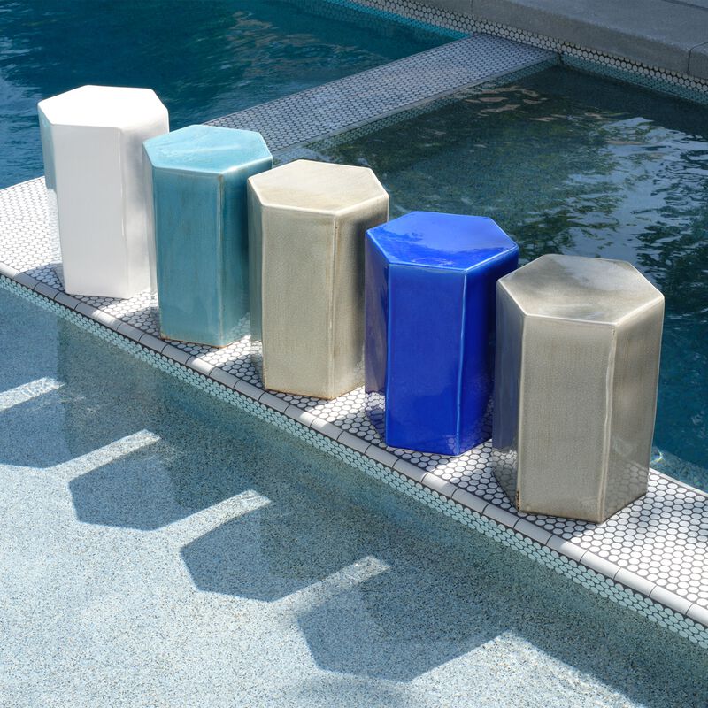 Porto Ceramic Azure Side Table-Large