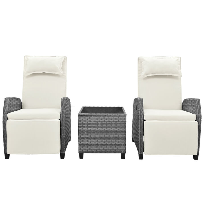 Outdoor Rattan Two-person Combination with Coffee Table
