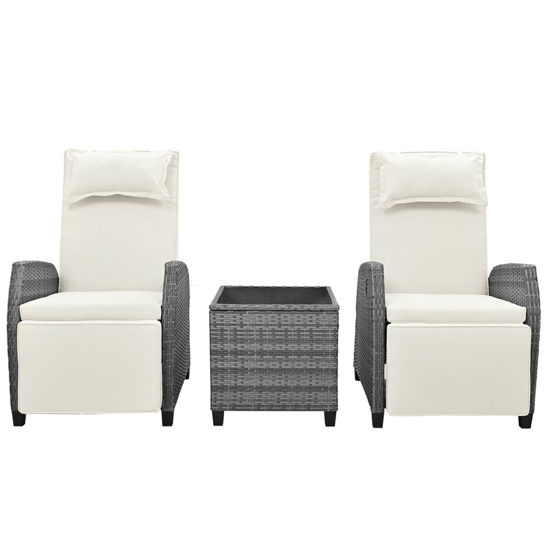 Outdoor Rattan Two-Person Combination With Coffee Tableble, Suitable For Courtyard