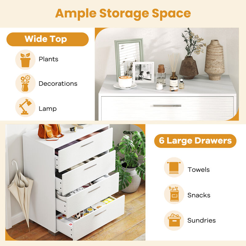 4 Drawer Storage Cabinet with Metal Legs Handles with Anti-Toppling Devices