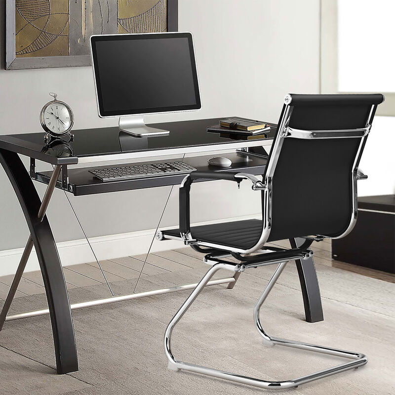 Costway Set of 2 Office Waiting Room Chairs for Reception Conference Area