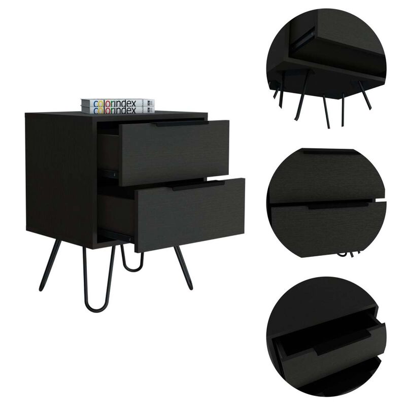 Streamdale Augusta 2 Nightstand, Four Legs, Two Drawers