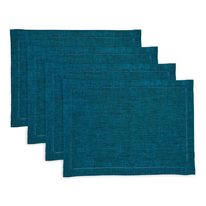 Solino Home 100% Pure Linen Placemats 14 x 19 Inch Set of 4 | Milan