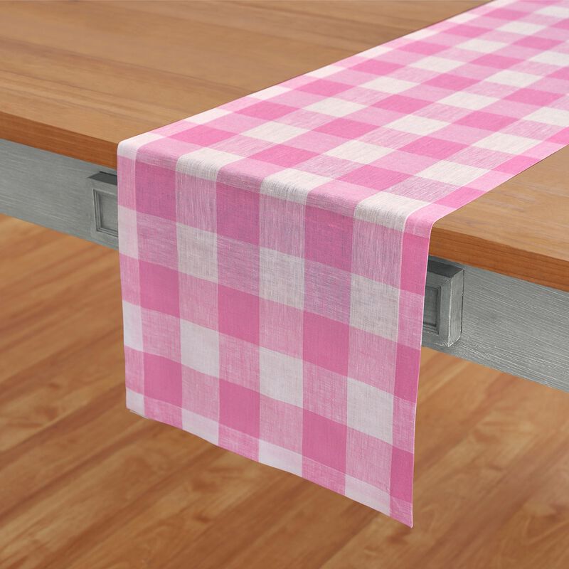 Solino Home 100% Pure Linen Table Runner | Buffalo Check