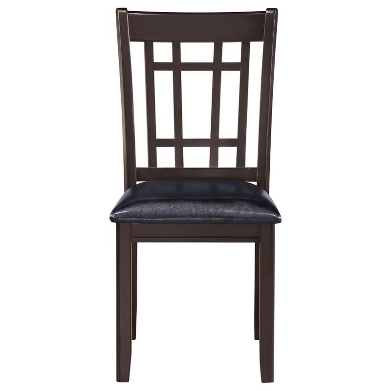 5 Piece Dining Set, 42 Inch Round Extendable Table With 4 Chairs, Espresso - Benzara