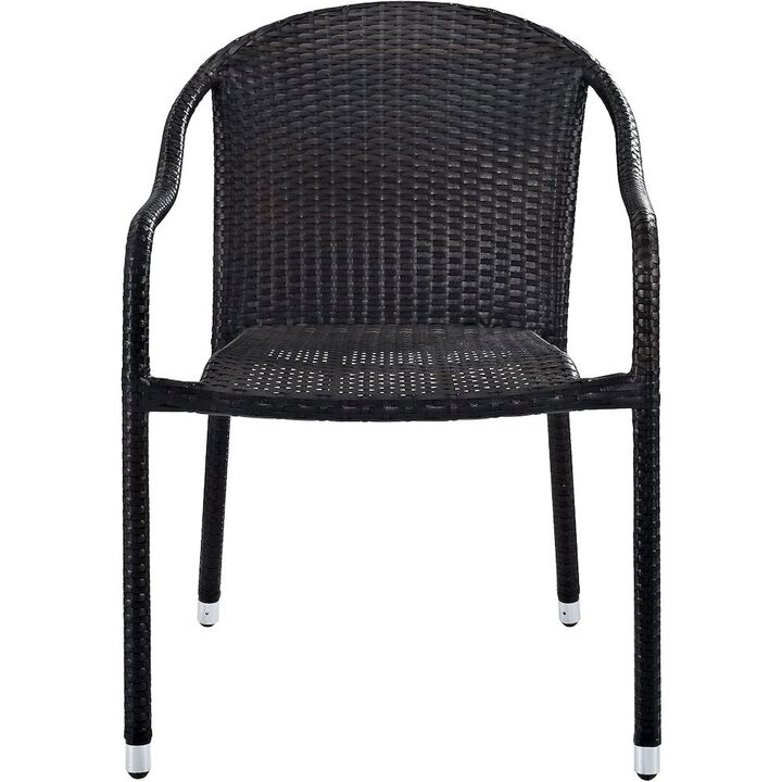 FurniFact Modern Stackable Outdoor Wicker Chair Set of 4
