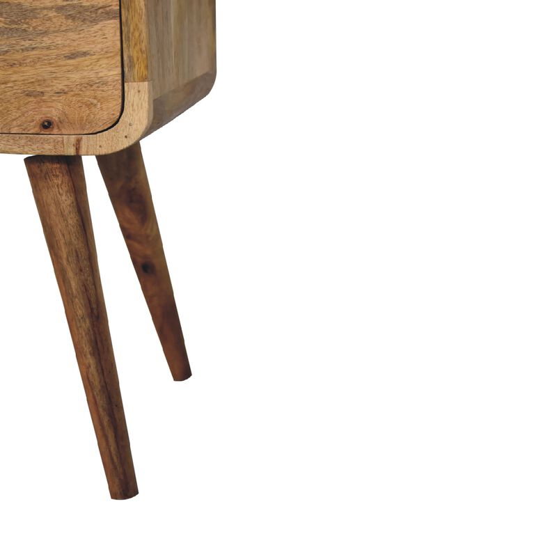 Mini Oak-ish Curved 2 Drawer Nightstand