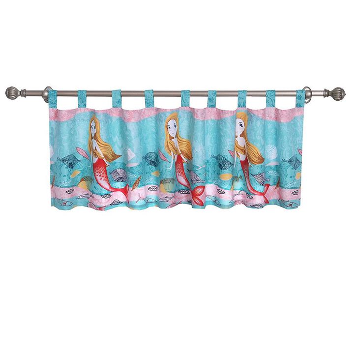 Greenland Home Fashion Mermaid High Quality Polyester Fabric Curtain Valance With 3" Rod Pocket - Multi 84x21"