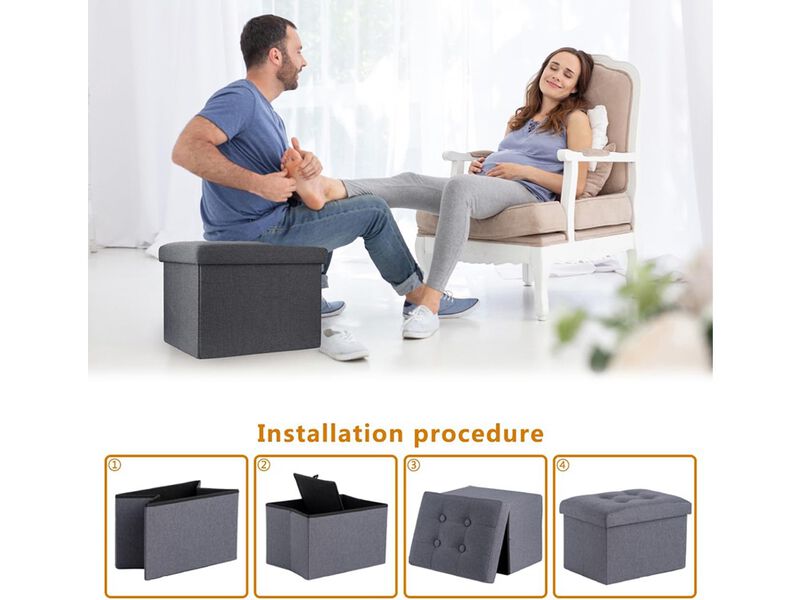 ALASDO Ottoman Foot Rest Footstool Bench for Living Room