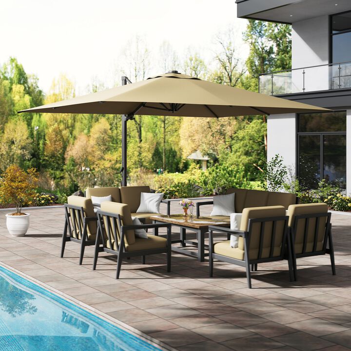 MONDAWE 13ft Square Offset Cantilever Patio Umbrella for Outdoor Shade