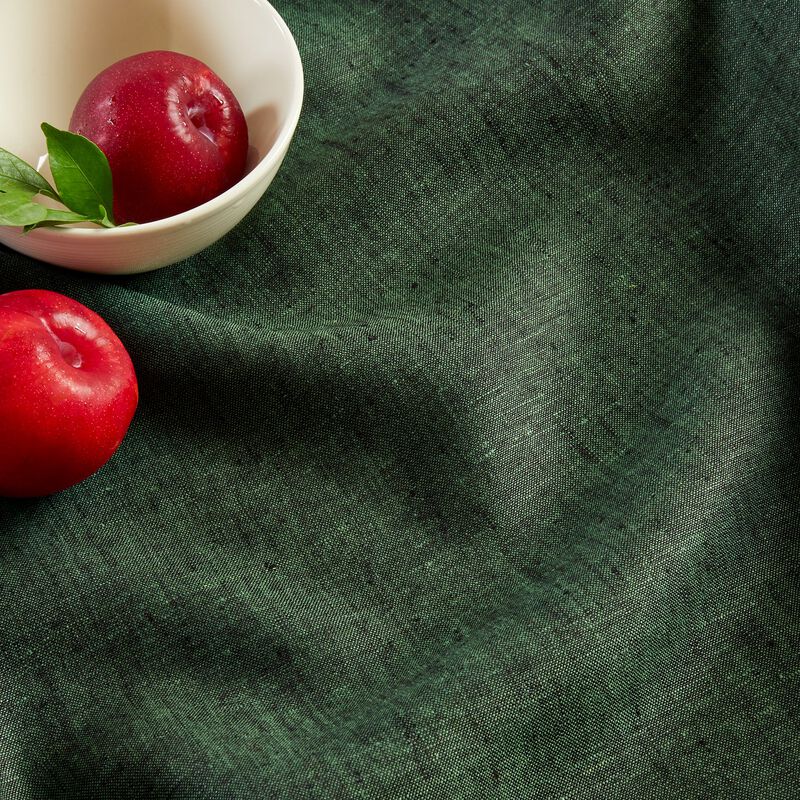 Solino Home 100% Pure Linen Table Throw 52 x 52 Inch | Athena