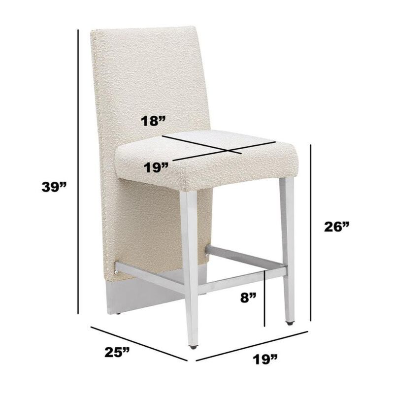 Luxe Cream boucle counter height chairs - Set of 2