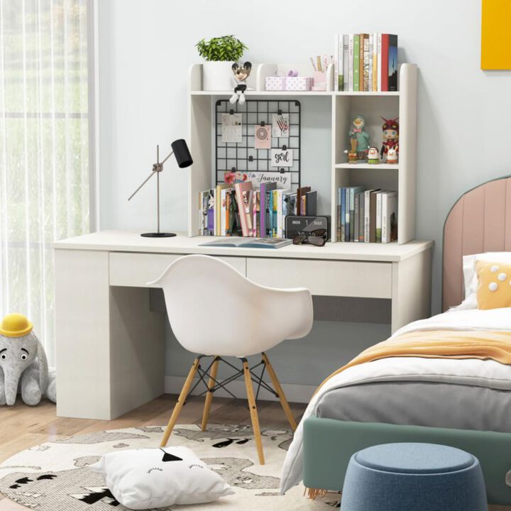 Hivvago 3-Tier Multipurpose Desk Bookshelf with 4 Shelves