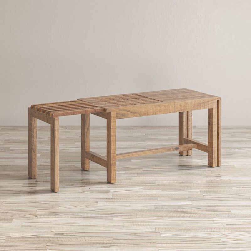 Jofran Bradford Modern Extendable Solid Mango Hardwood Bench