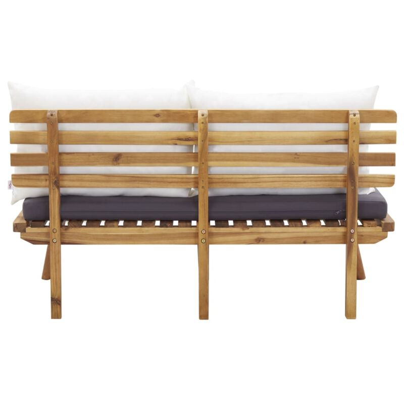vidaXL Garden Bench with Cushions 45.3" Solid Acacia Wood