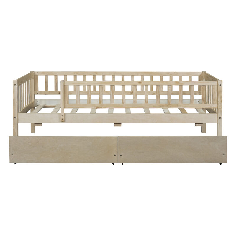 Twin Size Daybed Wood Bed With Two Drawers