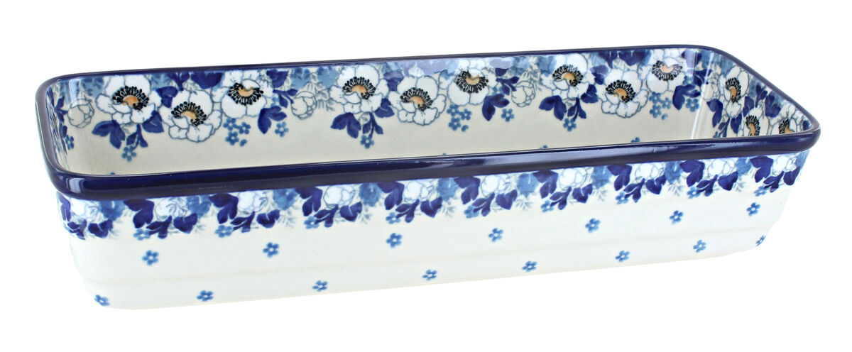 Blue Rose Polish Pottery Alyce Long Loaf Baker