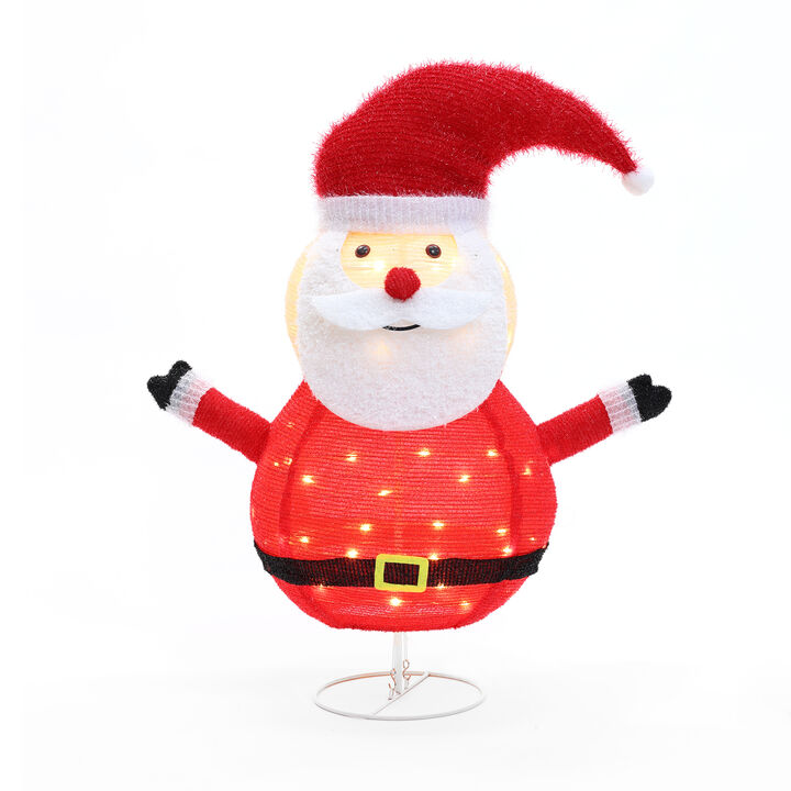 LuxenHome Santa Claus Lighted Globe 29.9-Inch Tall Indoor and Outdoor Holiday Decoration