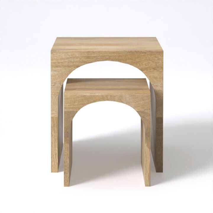 Arch Duo Mango Wood Nesting Tables