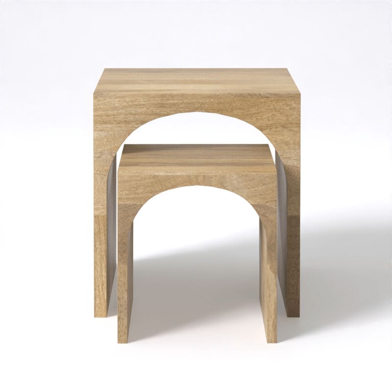 Arch Duo Mango Wood Nesting Tables