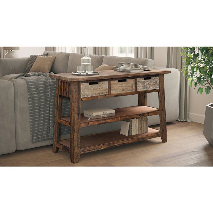 Jofran Painted Canyon Rustic Solid Acacia 50 Sofa Table