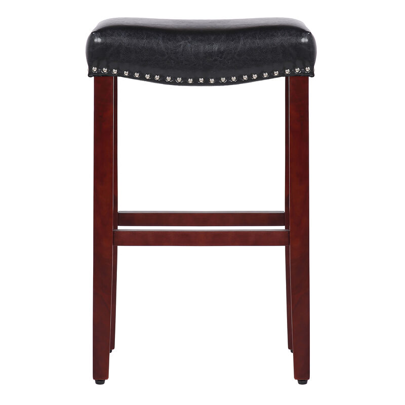 WestinTrends 29" Upholstered Backless Saddle Seat Bar Stool