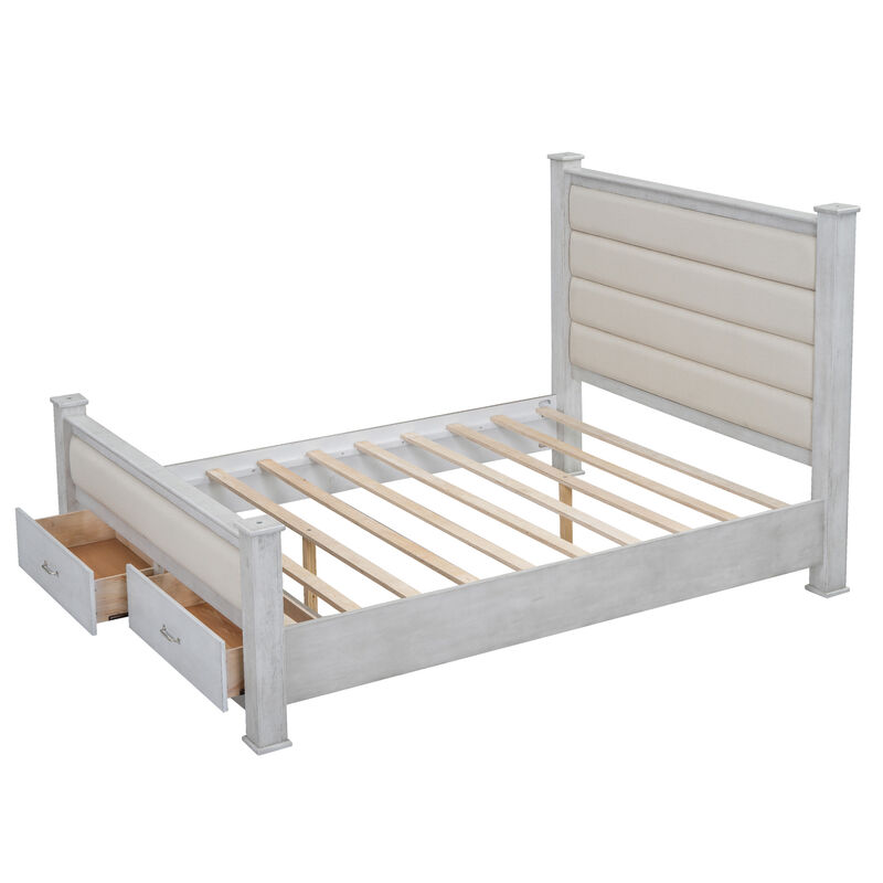 Merax Platform Bed with Upholstered Headboard