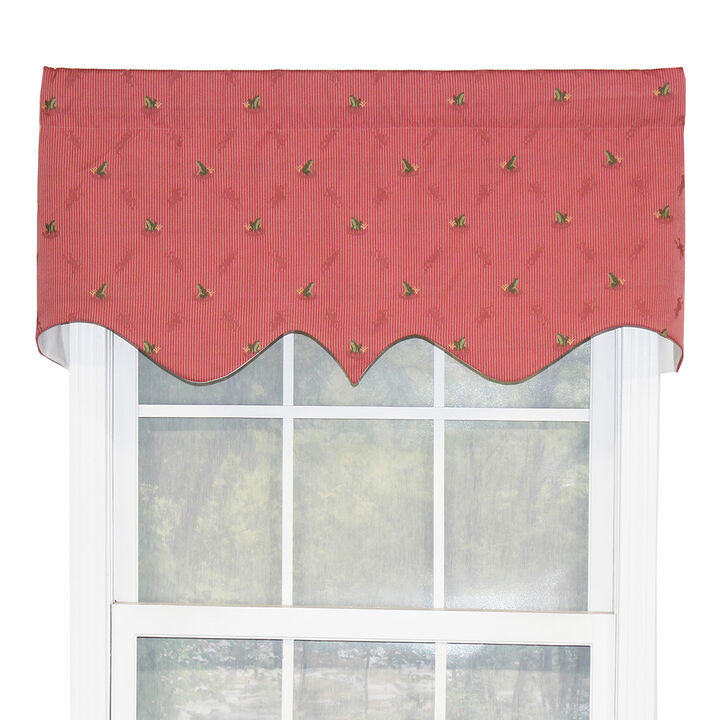 RLF Home Ribbit Regal High Quality Valance 3" Rod Pocket Window Treatment 50" x 17" Camelia Pink