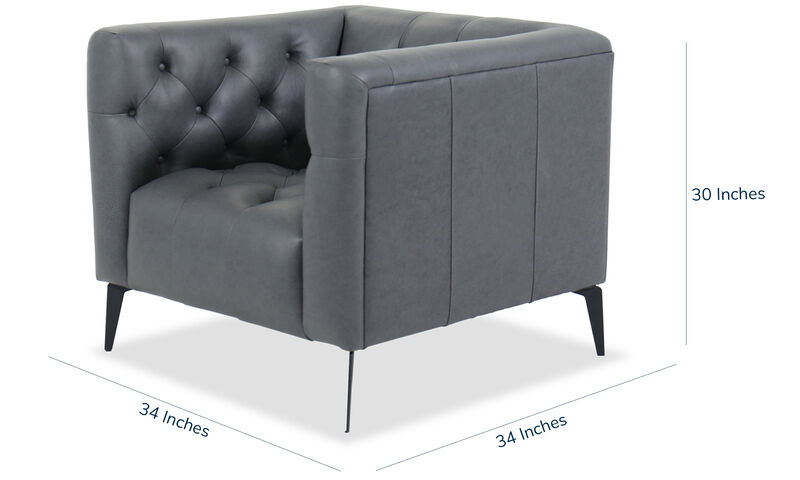 Nicolla Gray Leather Chair