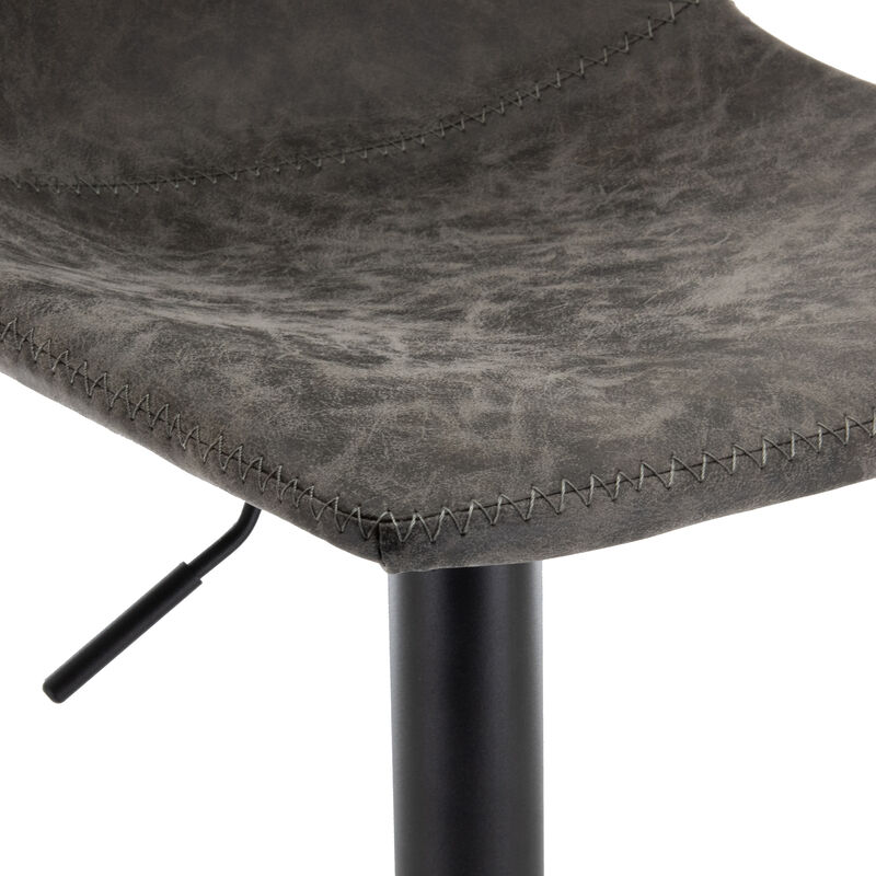 LeisureMod Tilbury Modern Adjustable Bar Stool With Footrest & 360-Degree Swivel Set of 2