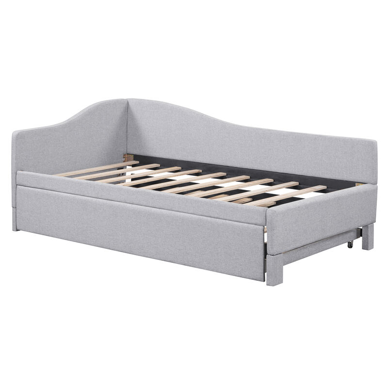 Merax Upholstered L-Shaped Daybed with Pop Up Trundle
