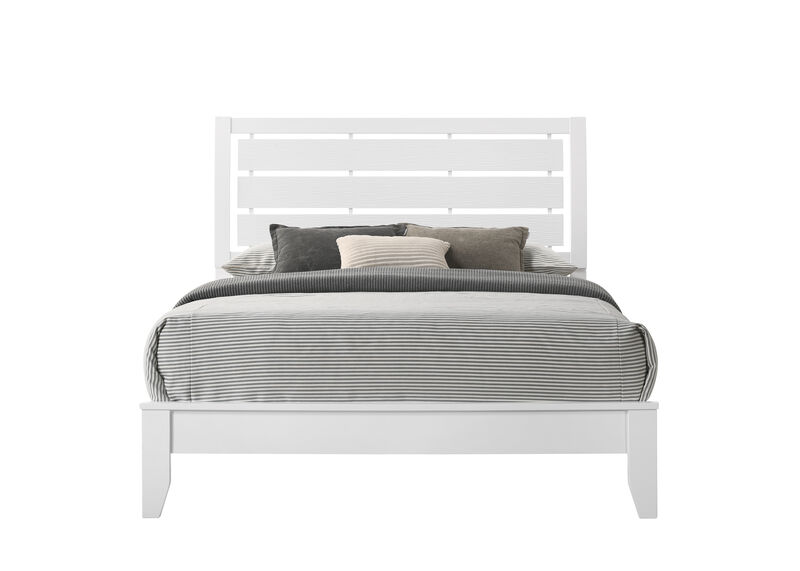 Streamdale Queen Geometric Panel Bed with Curved Headboard